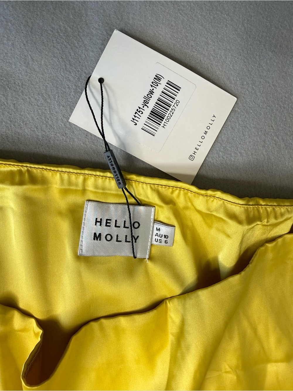Hello Molly Elite Girl Yellow Gold Satin One Shoulder Maxi Dress Size 6 NWT - Picture 7 of 14